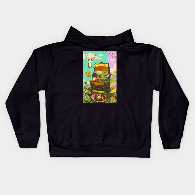 FOREST ROOM Kids Hoodie by Showdeer